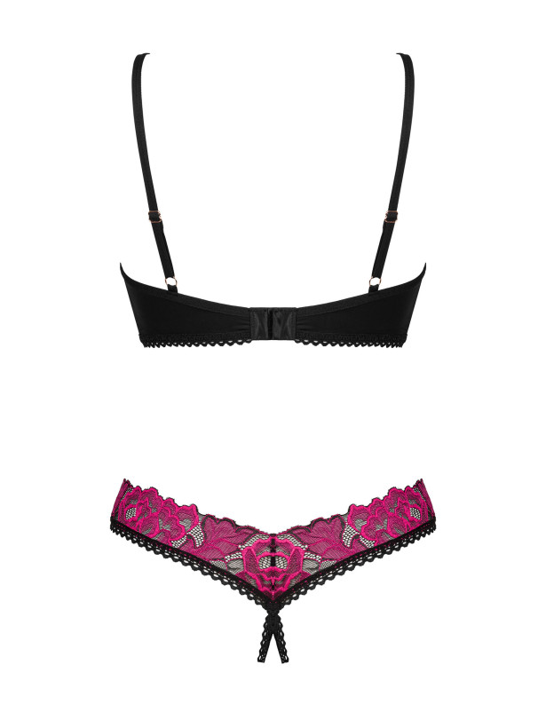 Black Pink Set Obsessive Rosenty — Open Thong