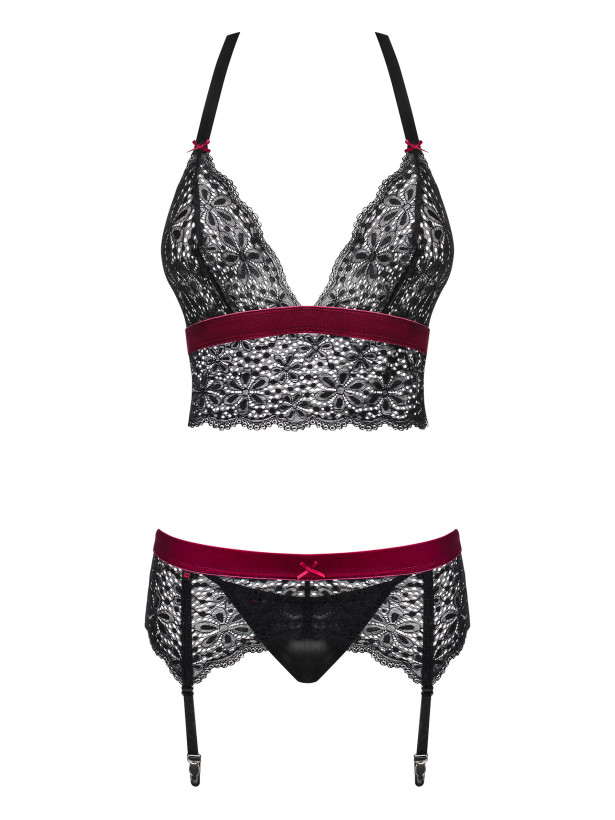 Obsessive Rossita Sexy Lace Set with Garter Belt