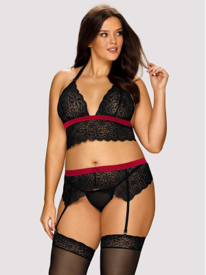 Obsessive Rossita Sexy Lace Set with Garter Belt