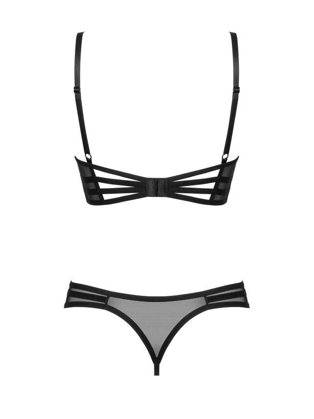 Obsessive Roxelia Cupless Bra & Crotchless Thong Set