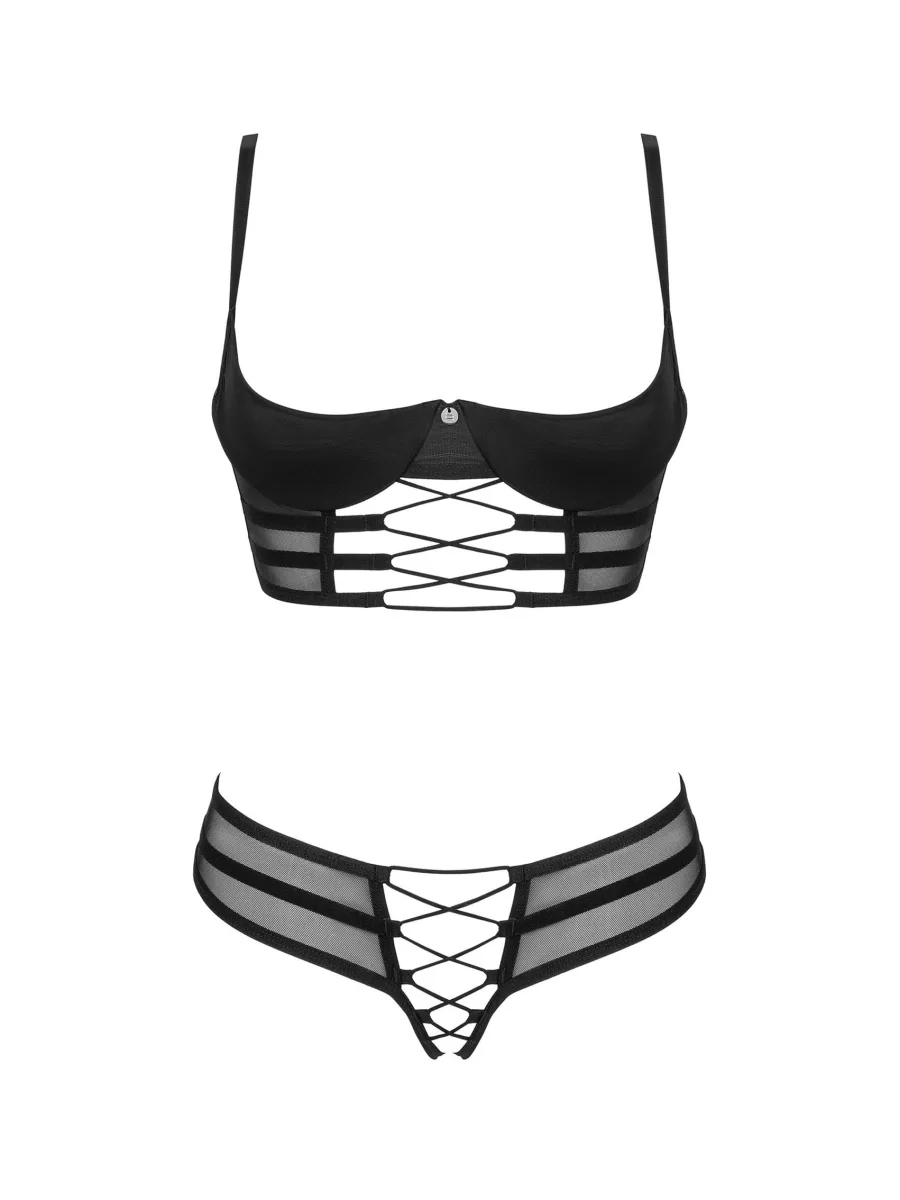 Obsessive Roxelia Erotik-Set: Offener BH und Ouvert-String