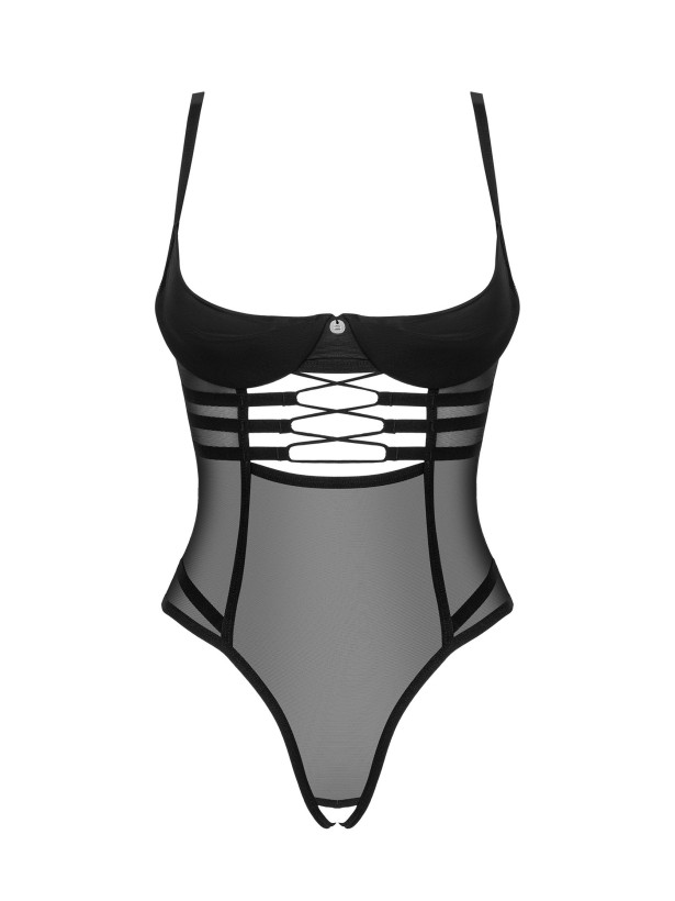 Obsessive Roxelia See-through Black Cupless Crotchless Teddy