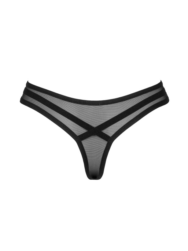 Black Mesh Thong Obsessive Roxelia — Sheer Detail