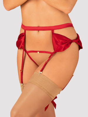 Obsessive Rubinesa Erotisches Set: String & Strumpfhalter