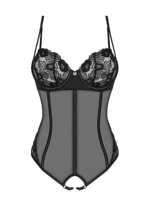 Black Bodysuit Obsessive Serena Love — Open Crotch