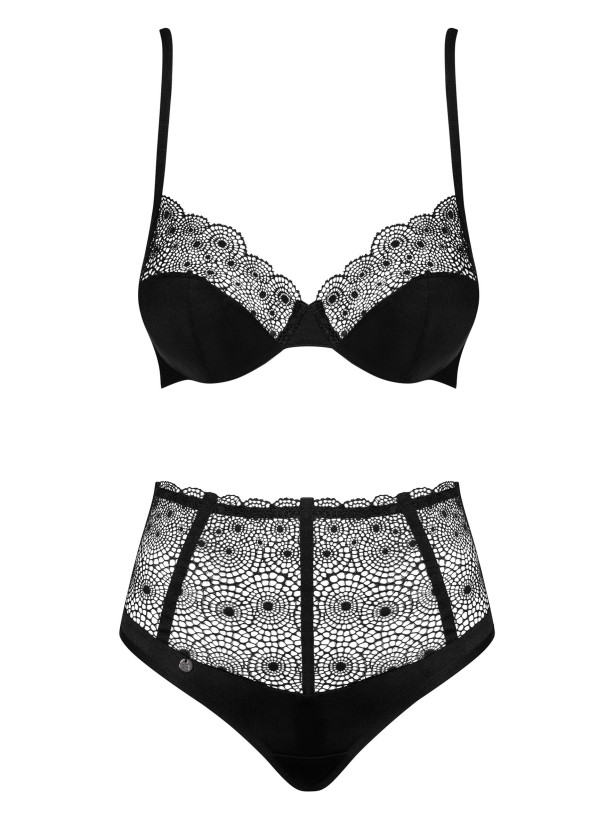 Black Lingerie Set Obsessive Sharlotte — High Waisted