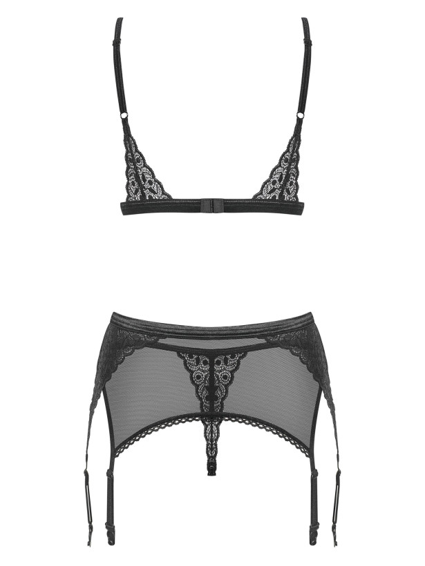 Black Lingerie Set Obsessive Shibu — Geometric Lace