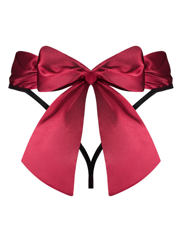 Red Black Thong Obsessive Tienesy — Bow
