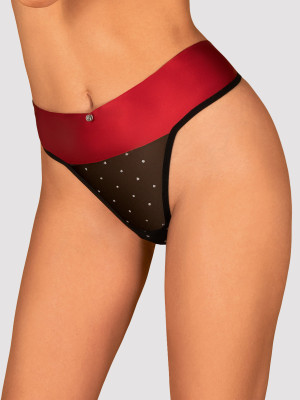 Red Black Thong Obsessive Tienesy — Bow