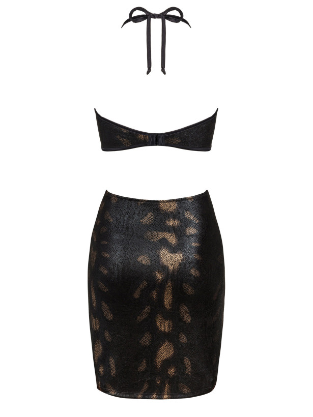 Black Mini Dress Obsessive Vivianty — Snake Print