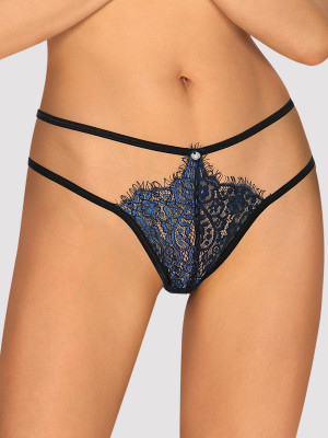 Blue Lace Thong Obsessive Yassmyne — Strappy Lingerie