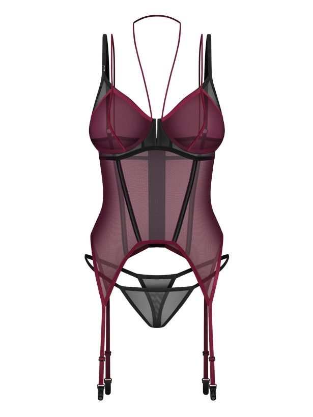 Burgundy Corset Obsessive Exquisite Parisel — Sensual Set