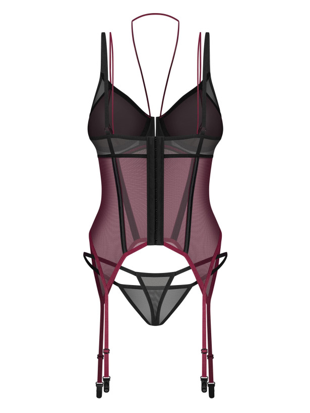 Burgundy Corset Obsessive Exquisite Parisel — Sensual Set