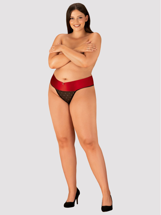 Red Black Thong Obsessive Tienesy — Bow