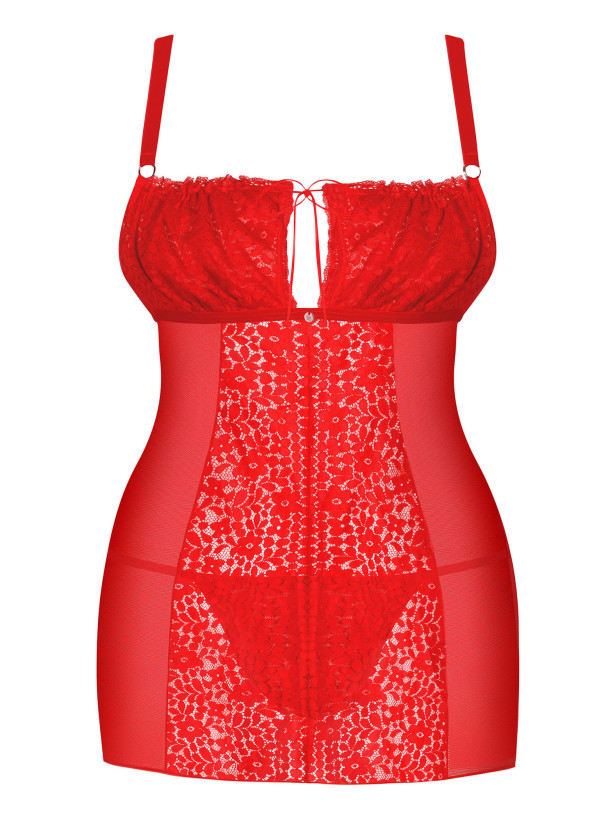 Red Chemise Obsessive Blossmina — Plus Size