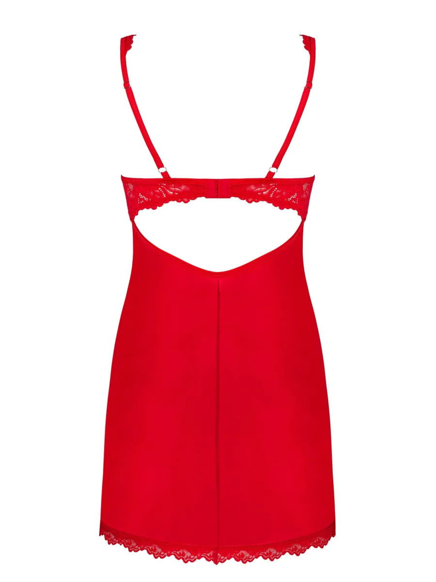 Red Chemise Set Obsessive Amor Cherris — Underwired Lace