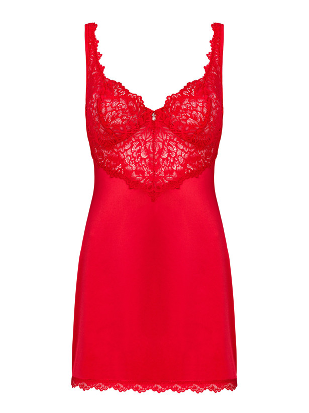 Red Chemise Set Obsessive Amor Cherris — Underwired Lace