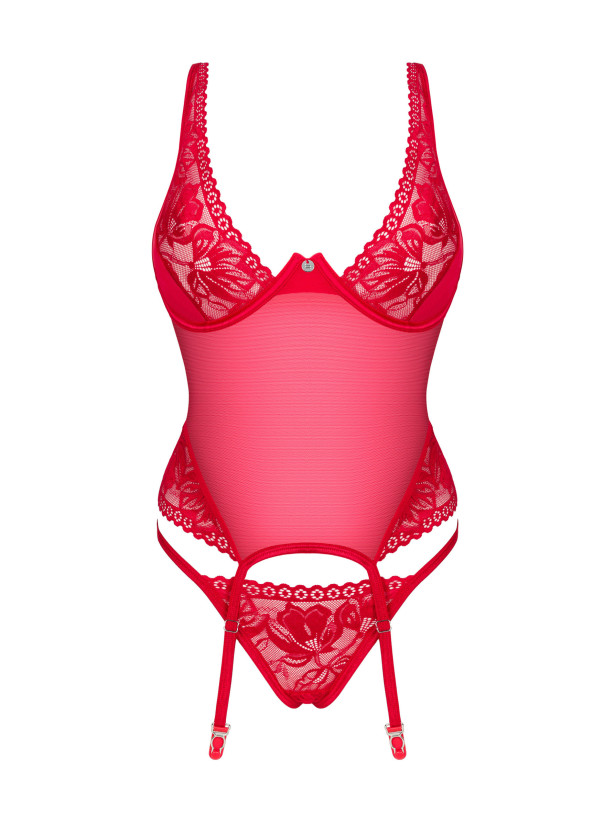 Red Corset Obsessive Lacelove — Lace Lingerie Set