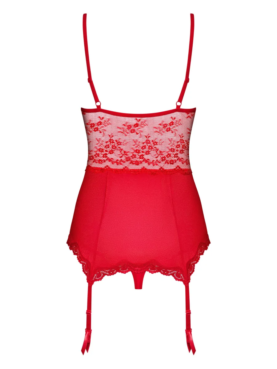Red Corset Set Obsessive Lovica — Lace Trim
