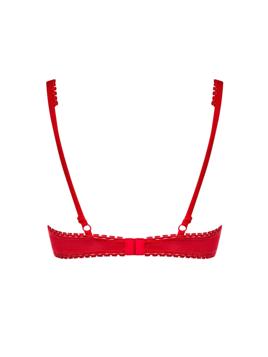 Red Cupless Bra Obsessive Lovica — Lace Trim