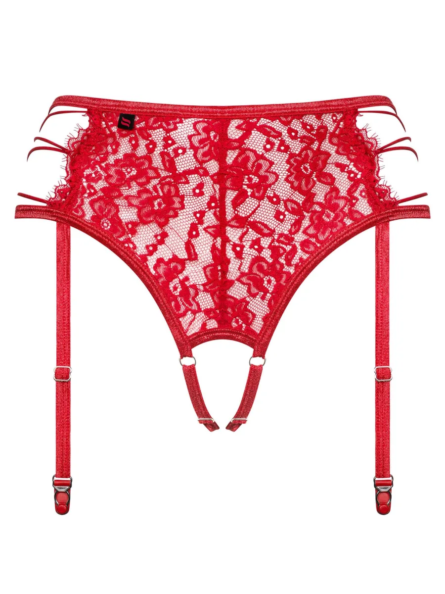 Obsessive Rediosa Verführerischer Spitzen-Strumpfhalter-String