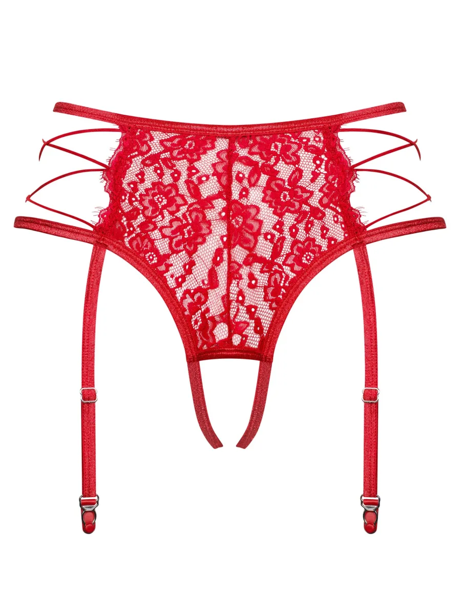 Obsessive Rediosa Verführerischer Spitzen-Strumpfhalter-String