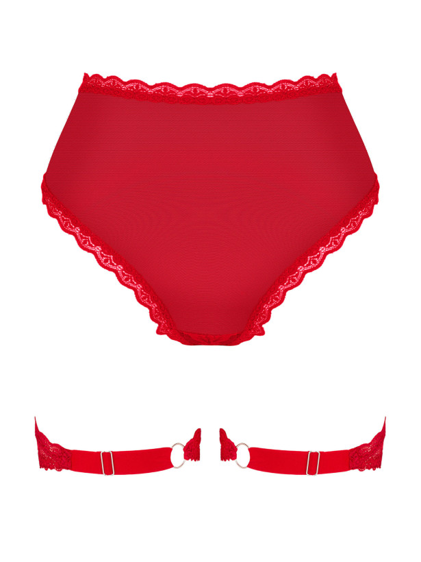 Red Garter Panties Obsessive Belovya — Floral Lace Set