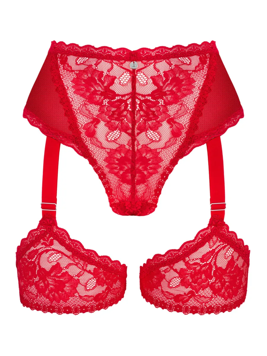 Obsessive Belovya Roter Spitzen-Strapsstring