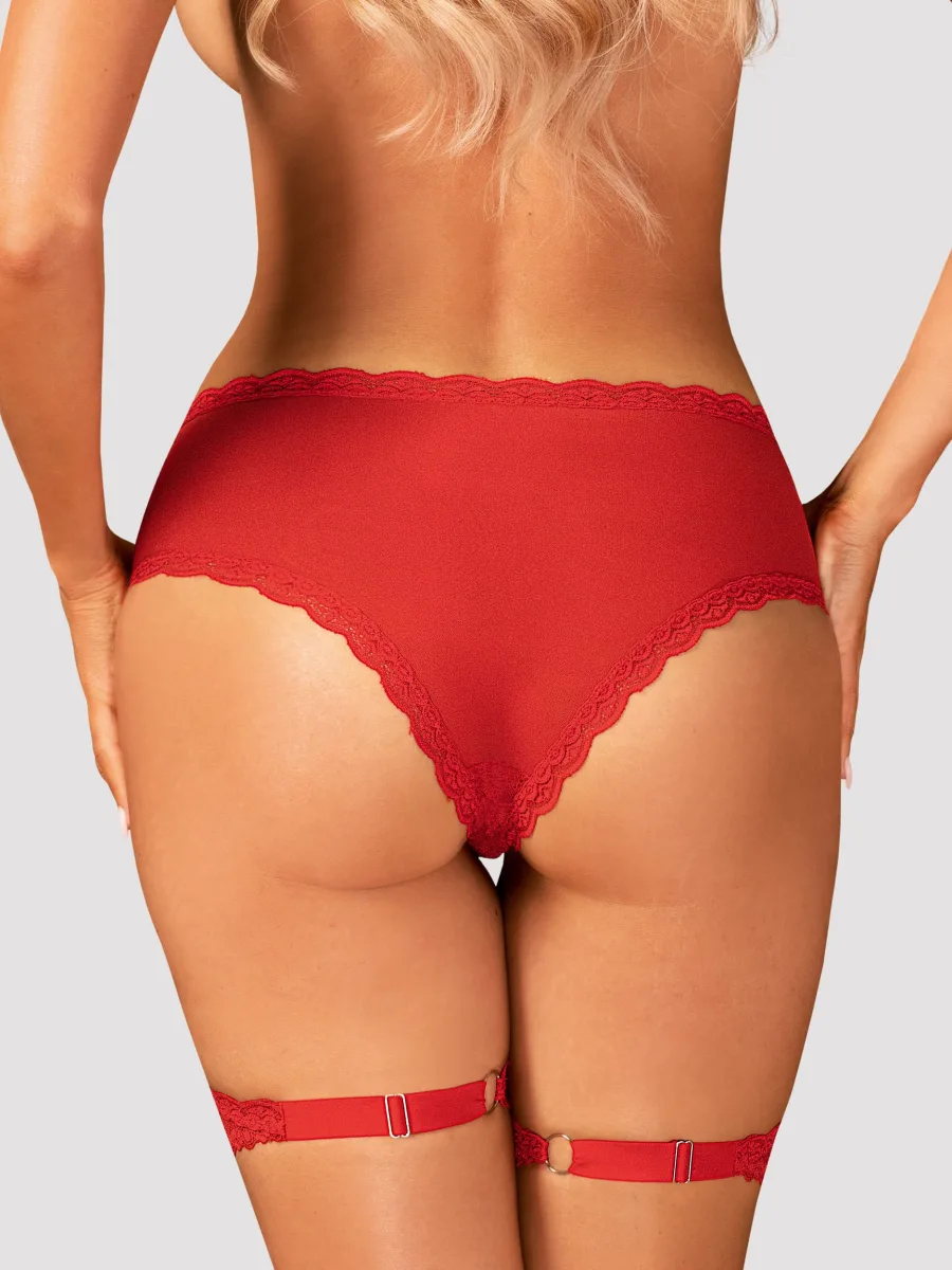 Obsessive Belovya Roter Spitzen-Strapsstring