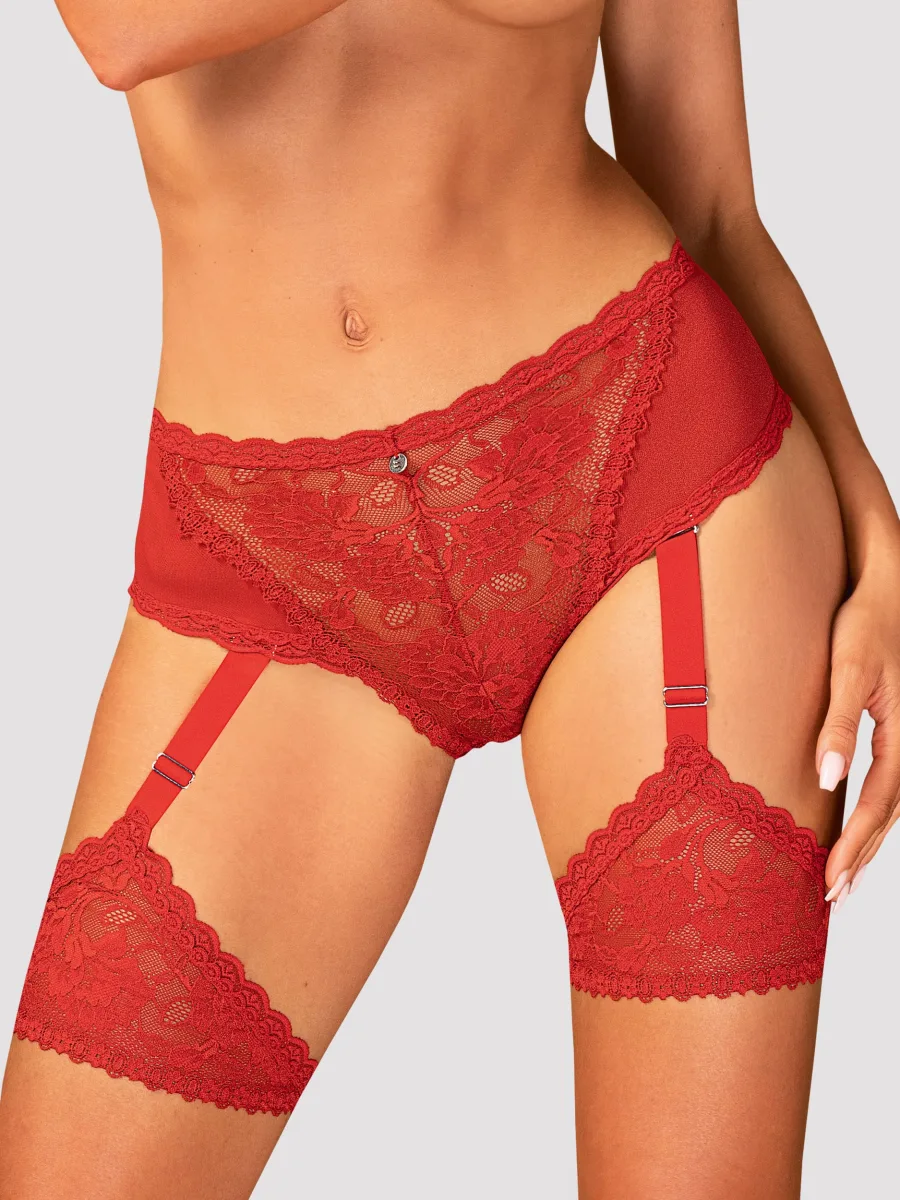 Obsessive Belovya Roter Spitzen-Strapsstring