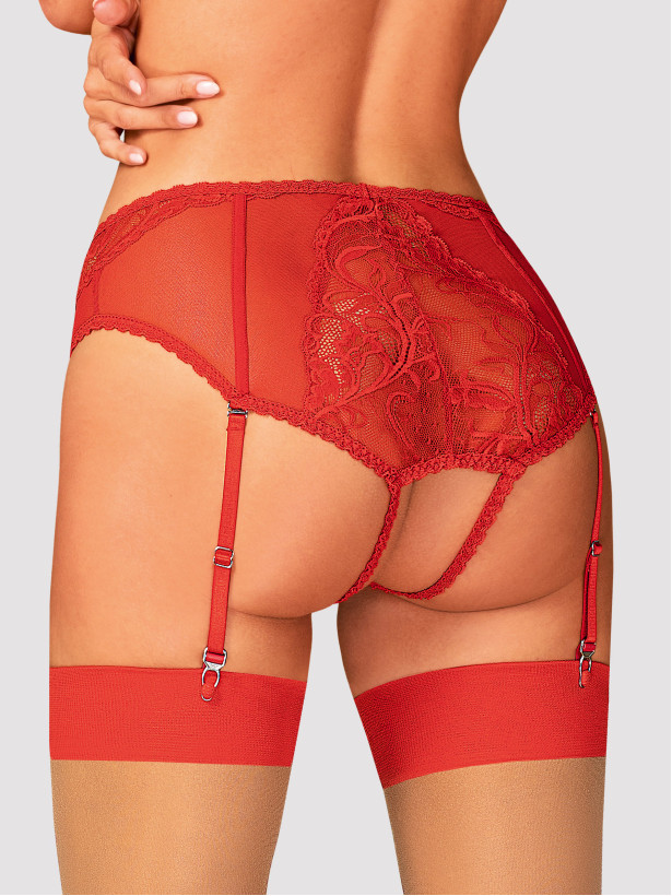 Red Garter Panty Obsessive Dagmarie — Open Crotch