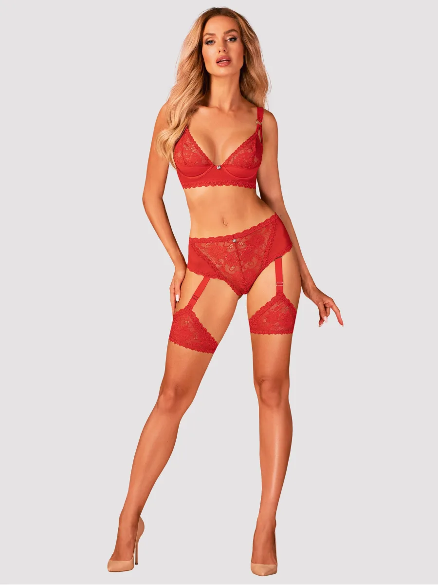 Red Lace Bra Obsessive Belovya — Underwired