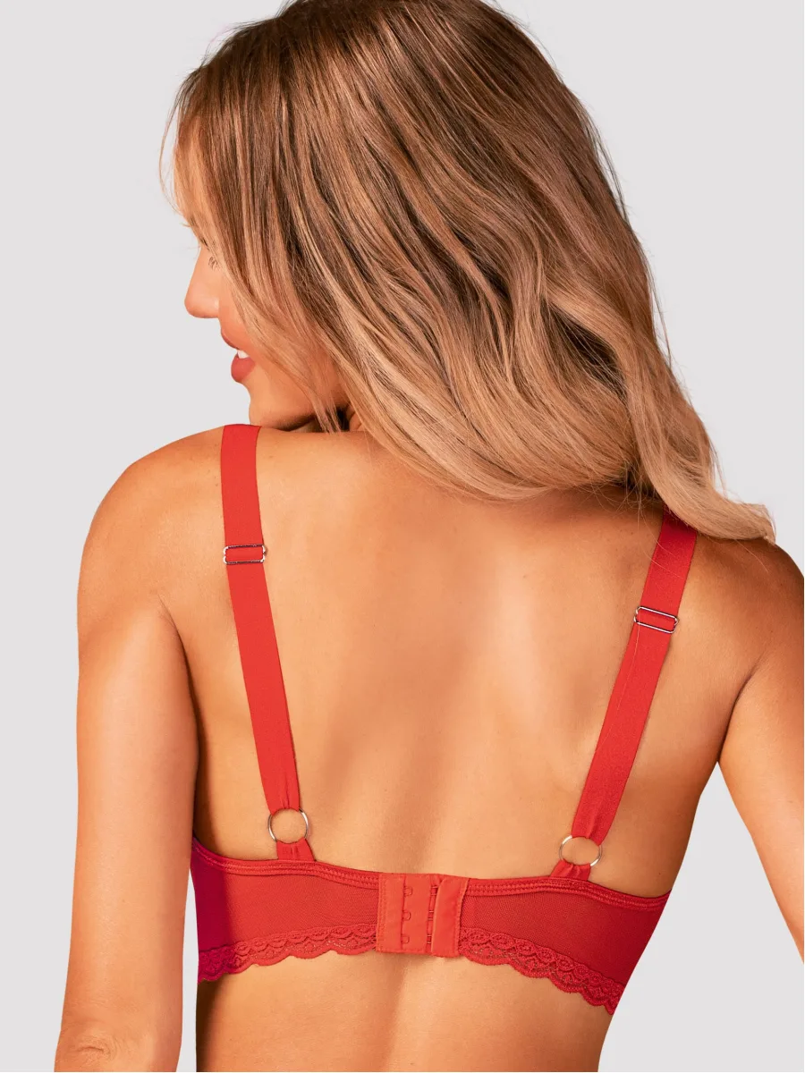 Red Lace Bra Obsessive Belovya — Underwired