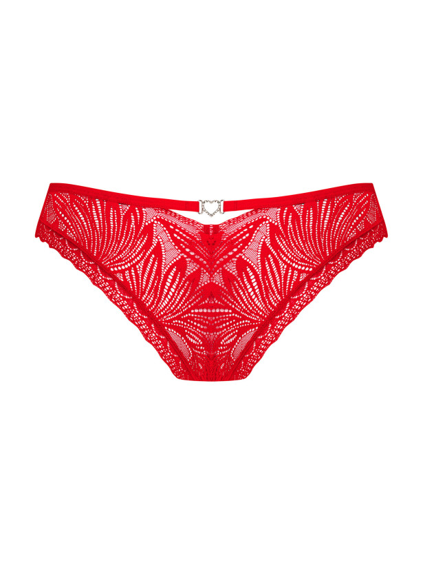 Red Lace Briefs Obsessive Chilisa — Heart Detail