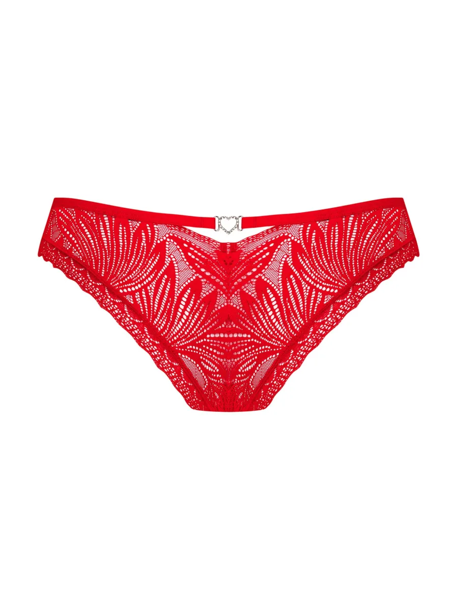 Red Lace Briefs Obsessive Chilisa — Heart Detail