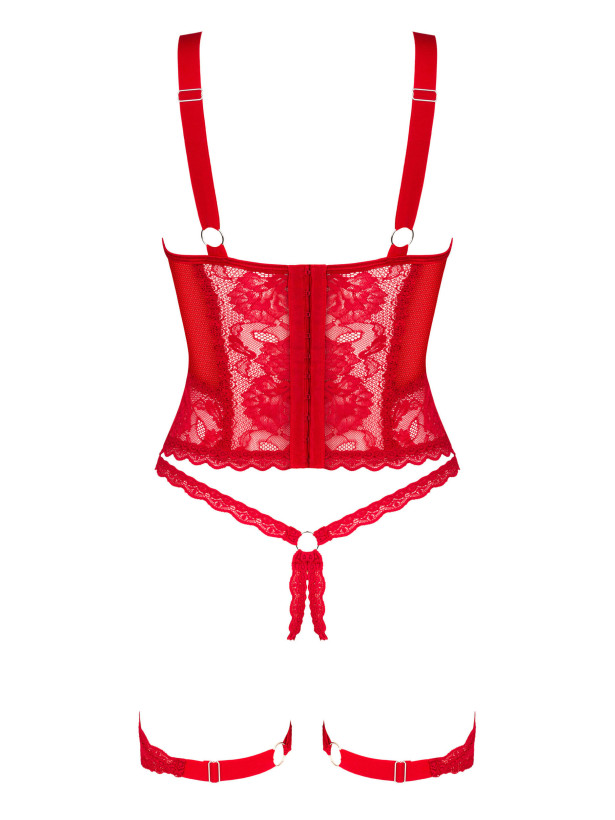 Red Lace Corset Obsessive Belovya — Underwired