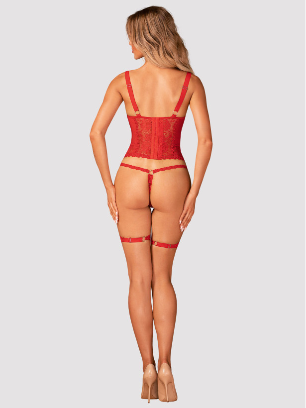 Red Lace Corset Obsessive Belovya — Underwired