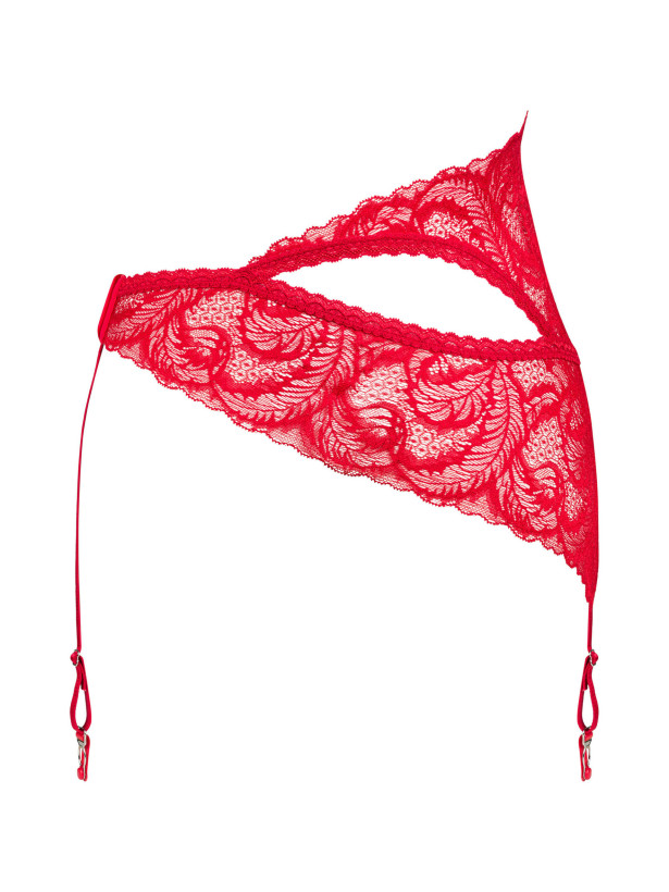 Obsessive Atenica Roter Spitzen-Strumpfgürtel