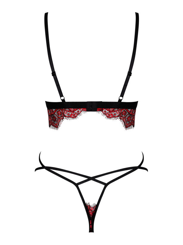Red Lace Set Obsessive Redessia — Bow Details
