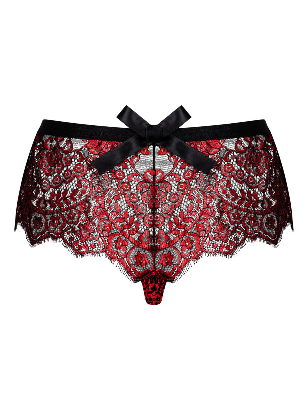 Red Lace Shorts Obsessive Redessia — Satin Bow