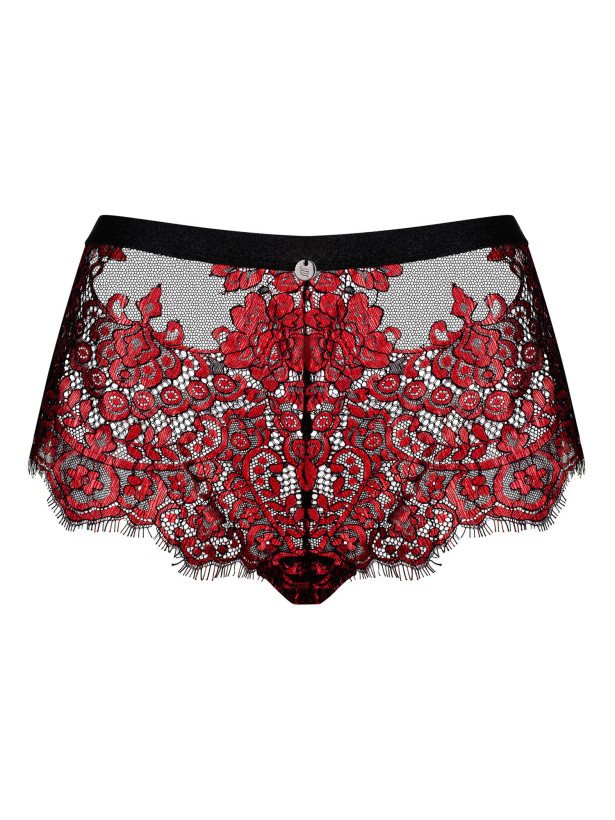 Red Lace Shorts Obsessive Redessia — Satin Bow