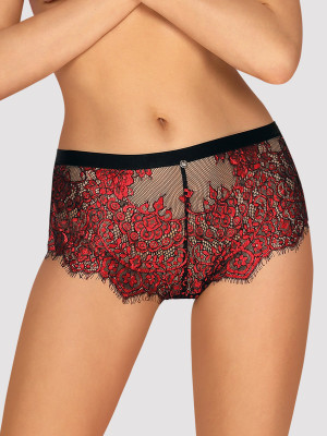 Red Lace Shorts Obsessive Redessia — Satin Bow