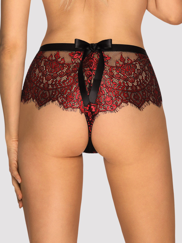 Red Lace Shorts Obsessive Redessia — Satin Bow