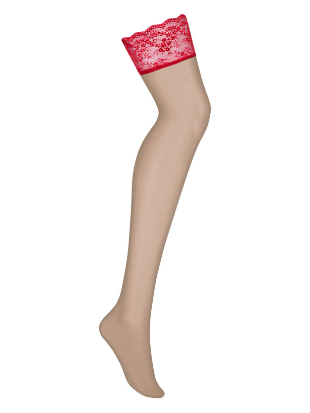 Red Lace Stockings Obsessive Lovica — Floral Top