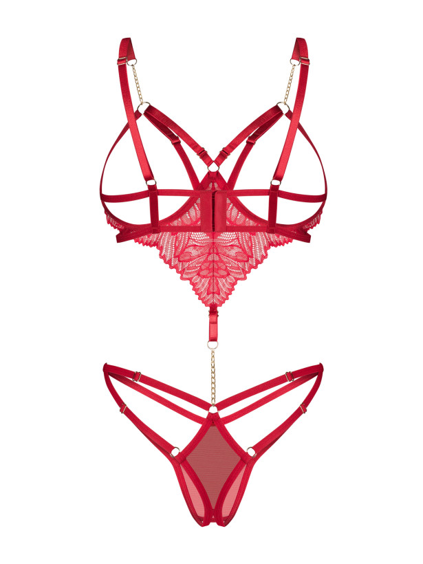 Red Lace Teddy Obsessive Matildea — Open Design