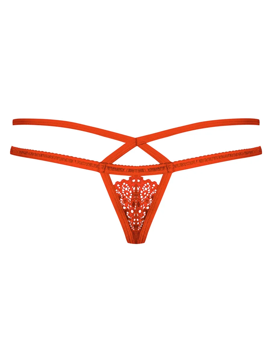 Red Lace Thong Obsessive 838-THO-3 — Double Straps