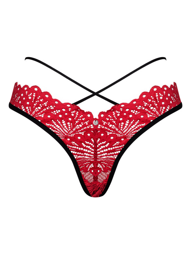 Red Lace Thong Obsessive Mettia — Sexy Straps