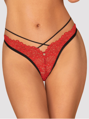 Red Lace Thong Obsessive Mettia — Sexy Straps