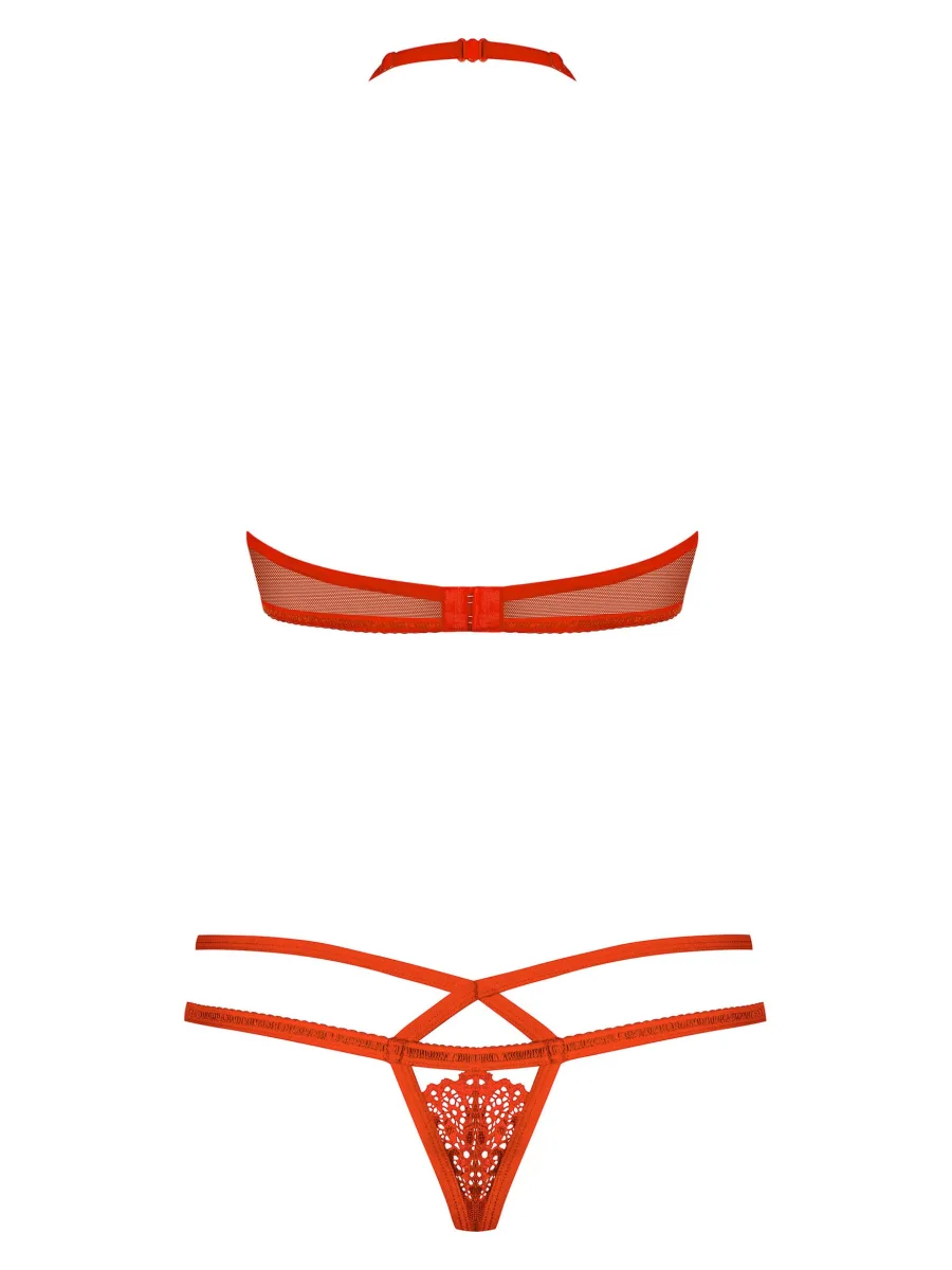 Red Lingerie Set Obsessive 838-SEG-3 — 3-Piece