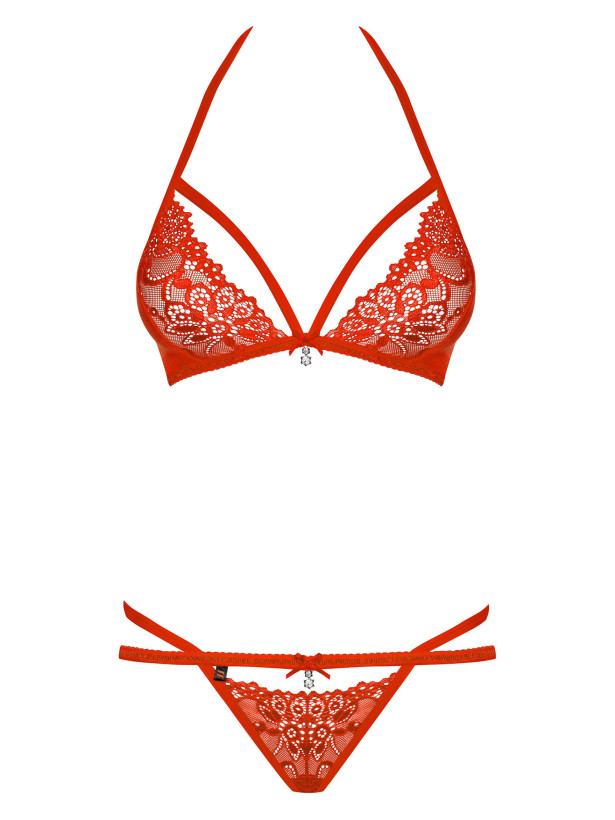 Obsessive 838-SET-3 Verführerisches rotes Lingerie-Set